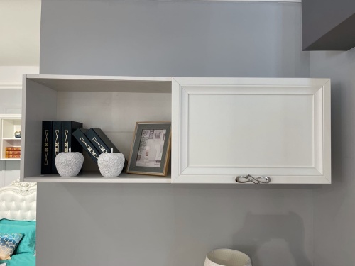 Полка навесная книжная Мишель белый матовый фото 5