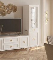 Шкаф 1-дверный (правый) Виктория (белый с золотом)