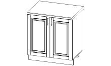 Верона секция напольная 2 створчатая со столешницей крем глянец