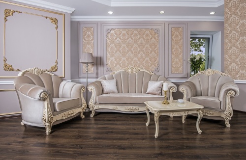 Диван Марселла 3х местный крем глянец фото 8