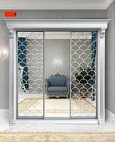 Шкаф-купе Классик 3-дверный №4 (2,38 м.) белый/серебро