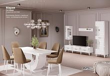 Гостиная модульная Мария (шкаф 1-дв., тумба ТВ) белый с серебром