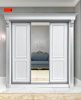 Шкаф-купе Классик 3-дверный №5 (2,38 м.) белый/серебро