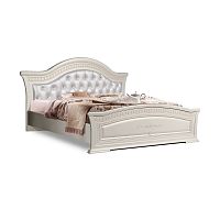 Кровать двуспальная (160х200) с мягким изголовьем ​​Венера (белый жемчуг)