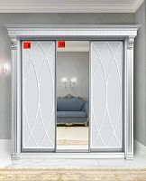 Шкаф-купе Классик 3-дверный №8/10 (2,38 м.) белый/серебро