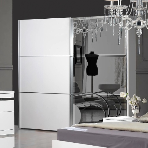 Шкаф-купе с зеркалом Венеция (белый глянец) фото 2