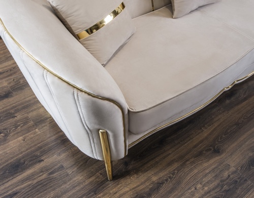 Диван Лара 3х местный бежевый золото фото 9