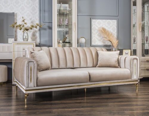 Диван Замира 3х местный бежевый фото 5