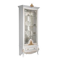 Шкаф-витрина 2-дверная Стелла 9 (белая пленка/глянец)