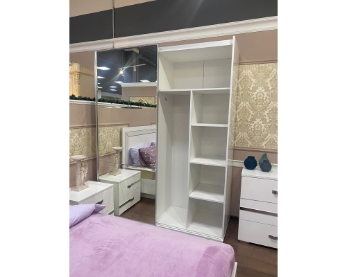 Шкаф-купе с зеркалом Венеция (белый глянец) фото 4