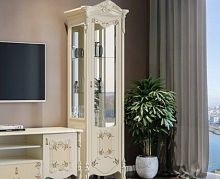 Витрина 1-дверная (правая/левая) Рафаэлла (слоновая кость/крем матовый)