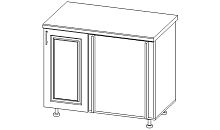 Верона секция напольная угловая со столешницей под мойку крем глянец