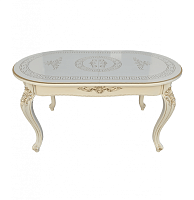 Стол обеденный Вивьен раздвижной 160 см. (розочка, крем)