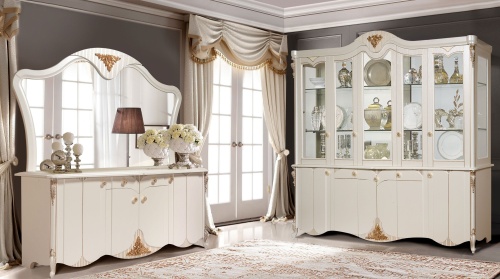 Шкаф-витрина 5-ти дверная Инесса жемчуг фото 2