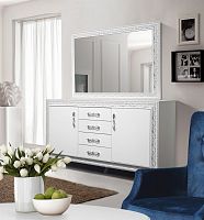 Комод Дана белое серебро