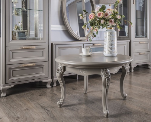 Столик круглый Мокко серый камень фото 7