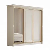 Шкаф-купе 2,40 "Монако" 3ст. Крем, Золото, Профиль золото