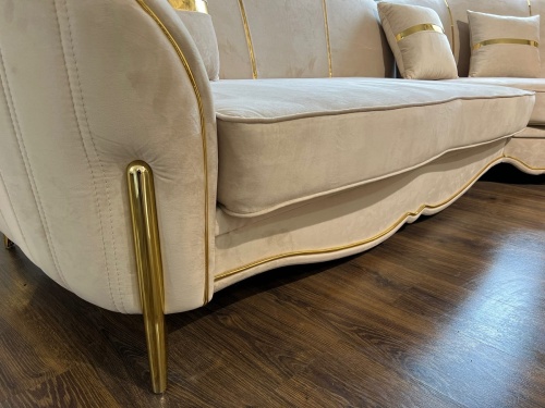 Диван Лара 3х местный бежевый золото фото 14