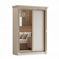 Шкаф-купе 1,60 "Камелия" 2ст. Крем, Шампань, Профиль серебро