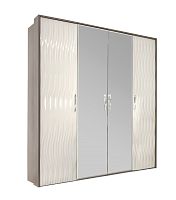 Шкаф Гравита 4-створчатый с зеркалом белый глянец