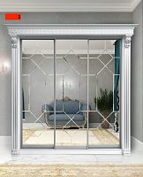 Шкаф-купе Классик 3-дверный №3 (2,38 м.) белый/серебро