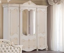 Шкаф 4-дверный Рафаэлла (слоновая кость/крем матовый)