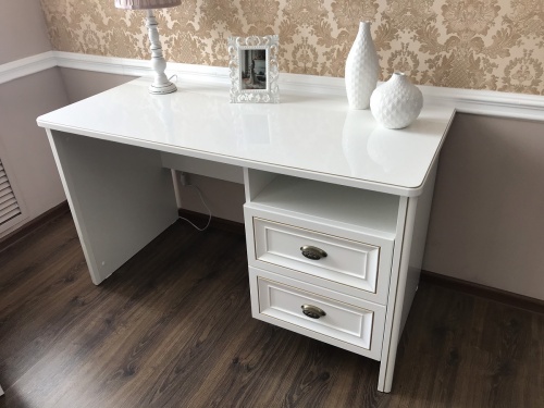 Стол письменный Натали белый глянец фото 7