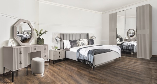 Спальня Стелла 4-ств светло серый камень