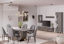 Гостиная модульная Мария (шкаф 1-дв., тумба ТВ) графит с золотом