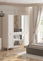 Шкаф для одежды 4-дверный Виктория (белый с серебром)