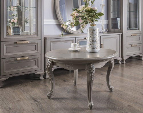 Столик круглый Мокко серый камень фото 5